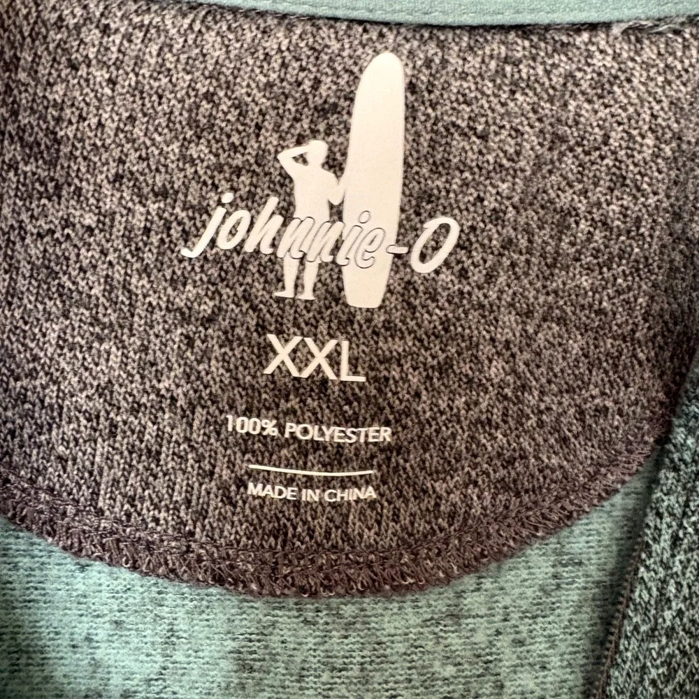 Johnnie-O Mens XXL Pullover Green Heathered Quarter Zip Performance Golf Active